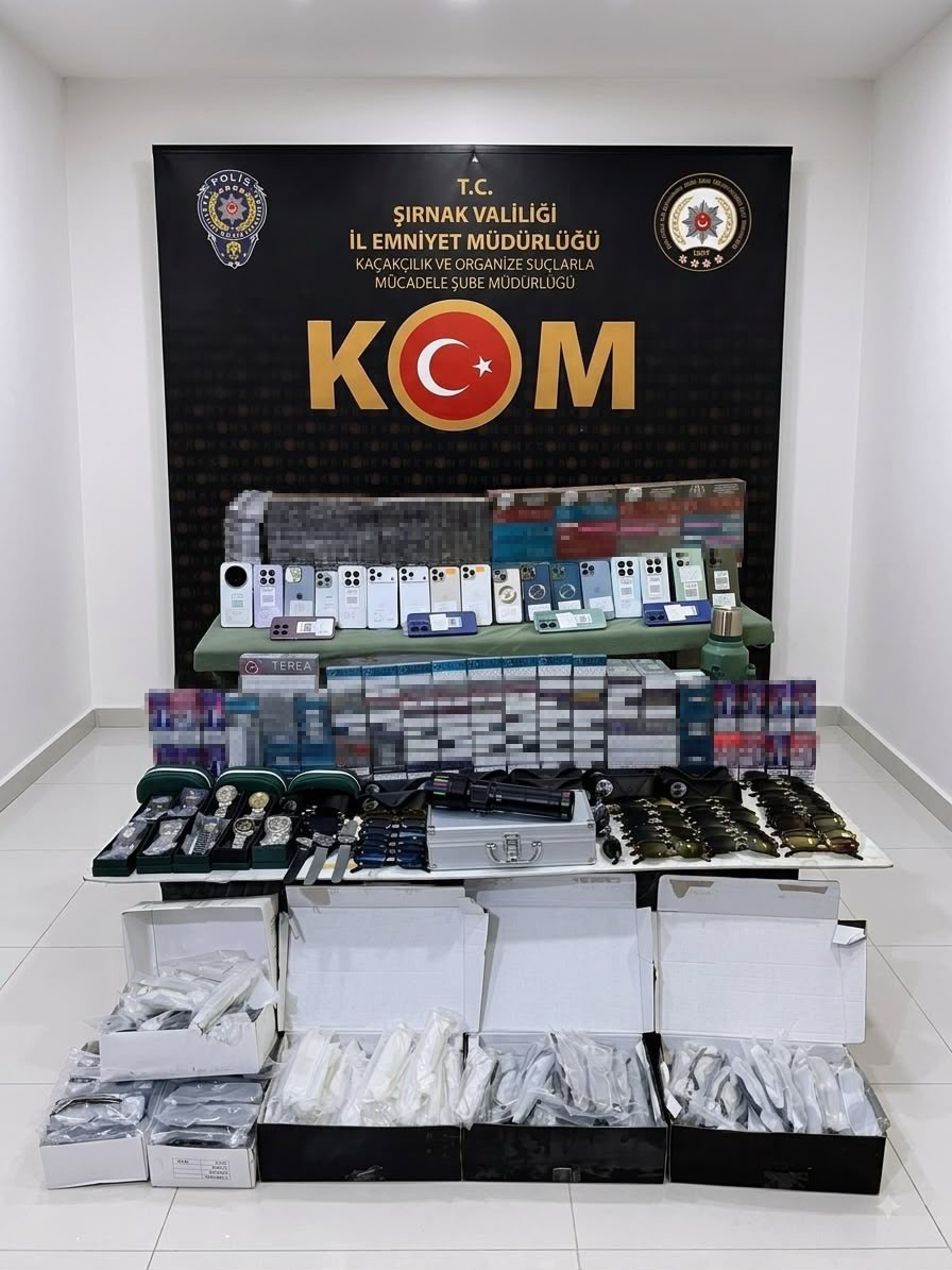 ŞIRNAK'TA ASAYİŞ, NARKOTİK VE KAÇAKÇILIK OPERASYONLARINDA PİYASA DEĞERİ YAKLAŞIK 2 MİLYON 500 BİN LİRA OLAN GÜMRÜK KAÇAĞI MALZEME ELE GEÇİRİLİRKEN, GÖZALTINA ALINAN 21 ŞÜPHELİ HAKKINDA YASAL İŞLEM YAPILDI.