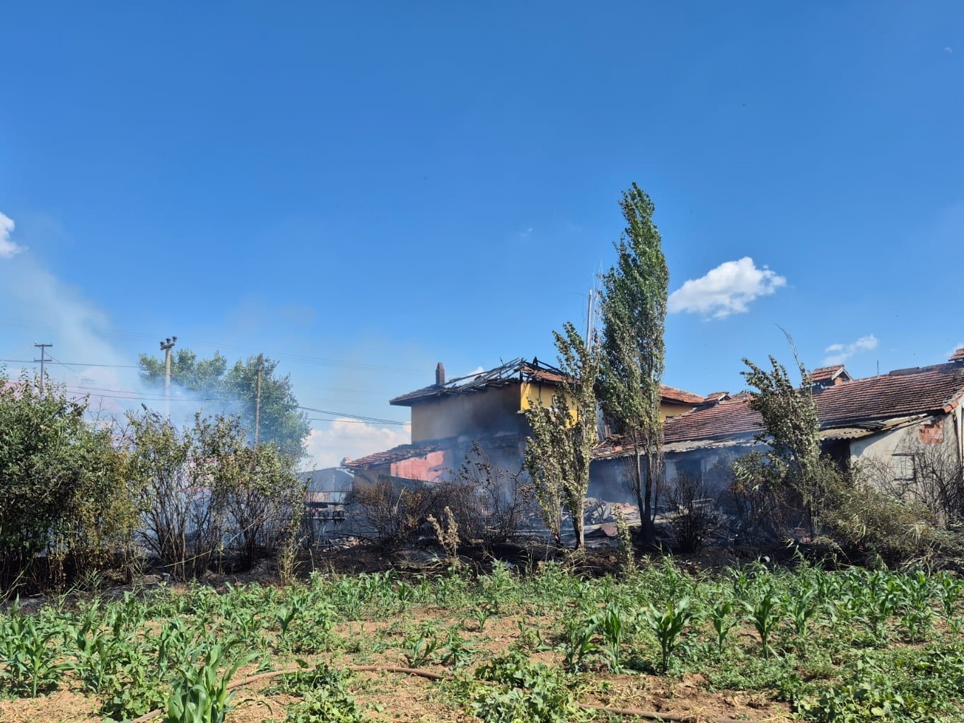 UŞAK’IN BANAZ İLÇESİNDE BİR EVDE ÇIKAN YANGIN, EKİPLERİN MÜDAHALESİYLE KONTROL ALTINA ALINDI. YANGINDA EV KULLANILAMAZ HALE GELİRKEN, EKİPLERİN SOĞUTMA ÇALIŞMASI SÜRÜYOR.