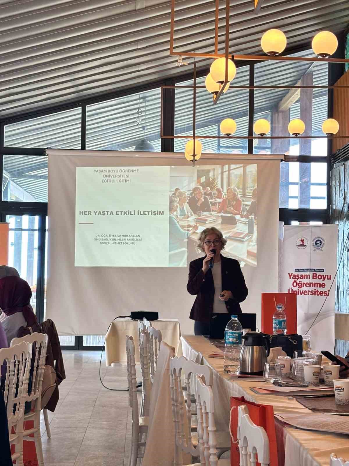 ONDOKUZ MAYIS ÜNİVERSİTESİ (OMÜ) EĞİTİM-ÖĞRETİM KOORDİNATÖRLÜĞÜ TARAFINDAN SAMSUN BÜYÜKŞEHİR BELEDİYESİ İŞ BİRLİĞİYLE HAYATA GEÇİRİLEN YAŞAM BOYU ÖĞRENME ÜNİVERSİTESİ PROJESİNDE GÖREV ALACAK EĞİTİCİLERE YÖNELİK “EĞİTİCİLERİN EĞİTİMİ PROGRAMI” DÜZENLENDİ.