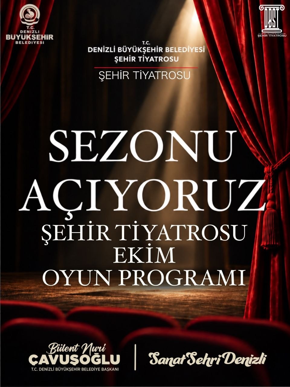 DENİZLİ BÜYÜKŞEHİR BELEDİYESİ ŞEHİR TİYATROSU, 2 EKİM’DE "GEÇ KALANLAR" İLE YENİ SEZONU BAŞLATIYOR. EKİM AYI BOYUNCA DRAMDAN KOMEDİYE, EZBER BOZAN ANLATIMLARDAN İNTERAKTİF DOĞAÇLAMAYA UZANAN 5 FARKLI YAPIM SANATSEVERLERLE BULUŞACAK. TİYATROSEVERLERİN HEYECANLA BEKLEDİĞİ OYUNLAR İÇİN E-BİLETLER ERİŞİME AÇILDI.