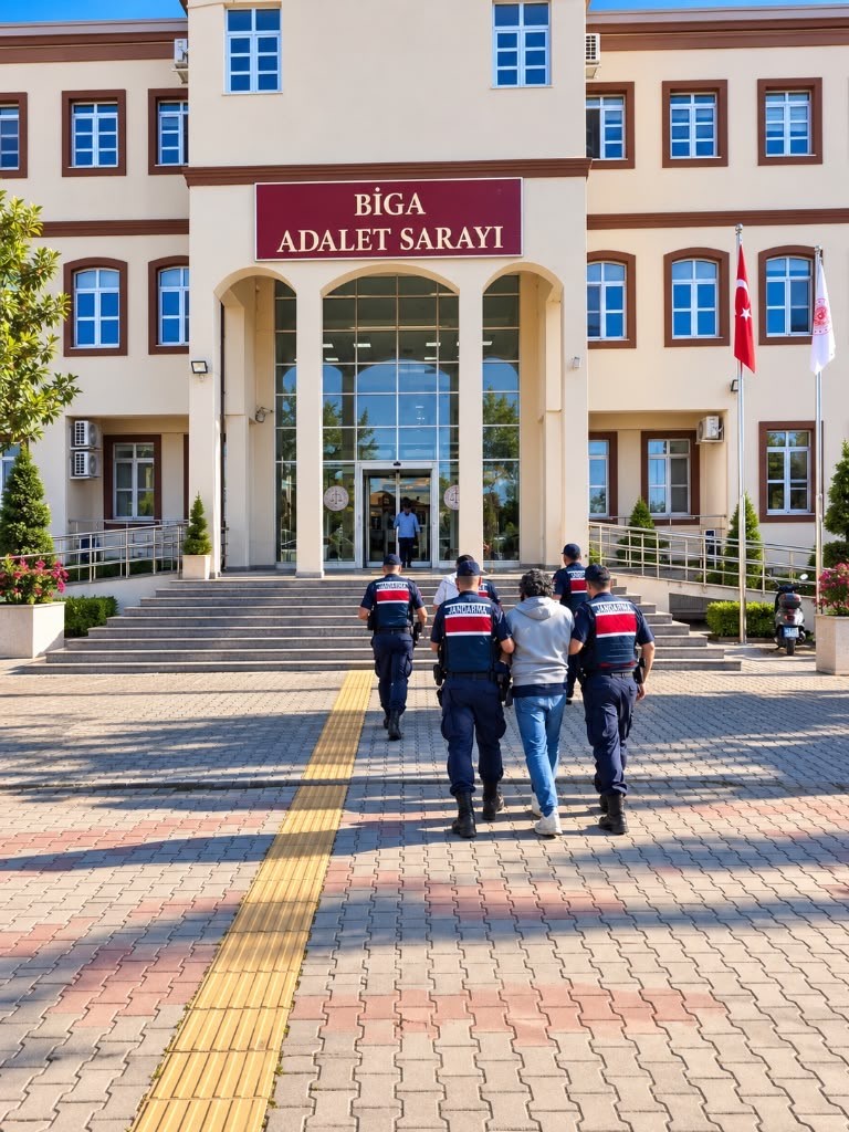JANDARMADAKİ İŞLEMLERİNİN ARDINDAN ADLİ MAKAMLARA SEVK EDİLEN ŞÜPHELİLERDEN O.K. TUTUKLANDI.
