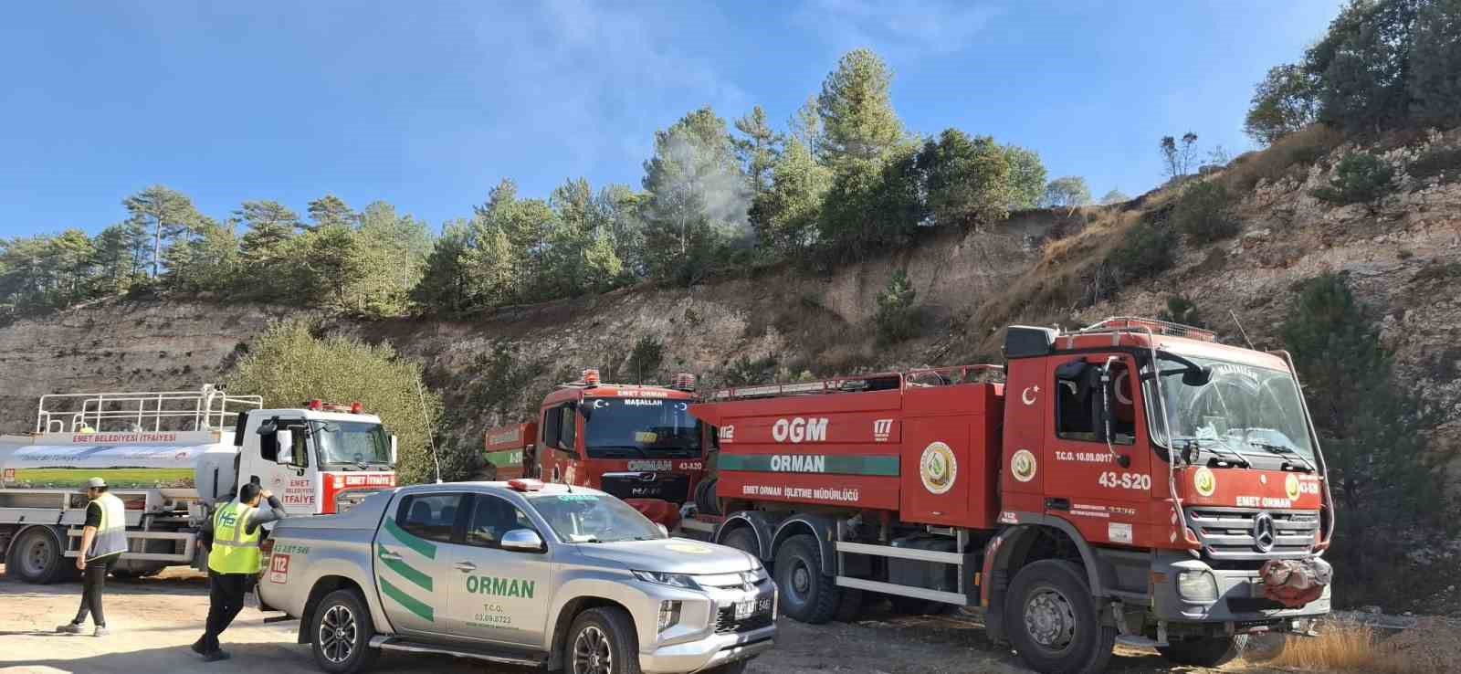 EMET’TE DAĞLIK ALANDA ORMAN YANGINI