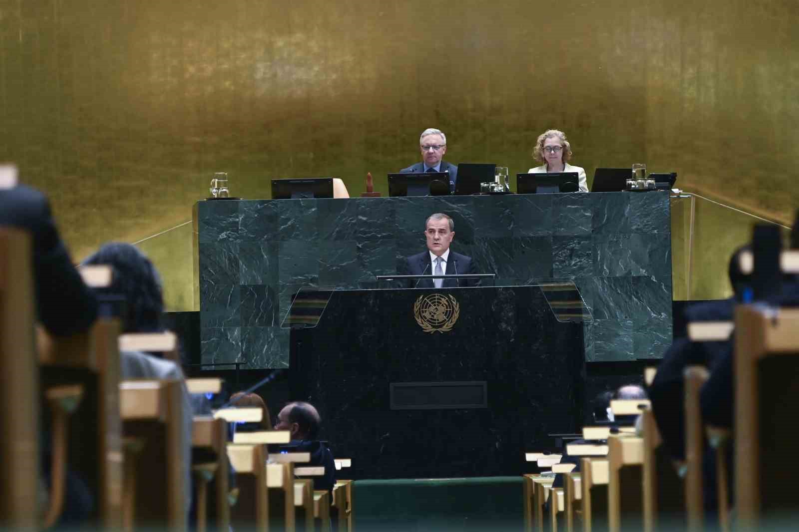 AZERBAYCAN DIŞİŞLERİ BAKANI CEYHUN BAYRAMOV, ABD’NİN NEW YORK KENTİNDE GERÇEKLEŞTİRİLEN, 81. BİRLEŞMİŞ MİLLETLER (BM) GENEL KURULU’NDA KONUŞTU.