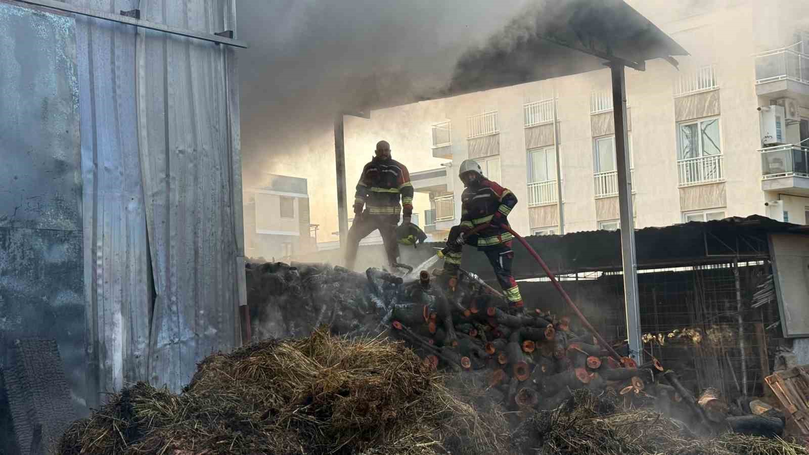 AYDIN’DA ODUN DEPOSU YANGINI