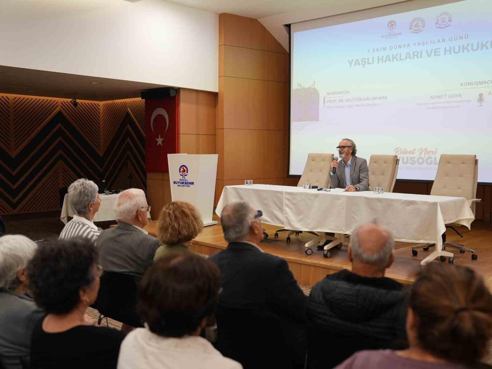 DENİZLİ BÜYÜKŞEHİR BELEDİYESİ, DÜNYA YAŞLILAR GÜNÜ NEDENİYLE "YAŞLI HAKLARI VE HUKUKU" BAŞLIKLI SÖYLEŞİ DÜZENLEDİ.