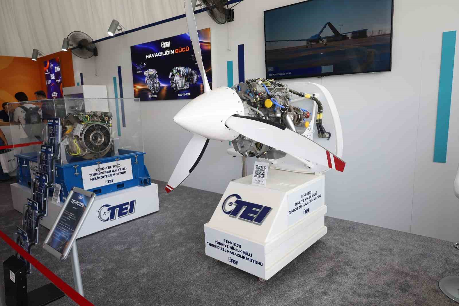 TEI-TF10000 (TÜRKİYE'NİN EN GÜÇLÜ MİLLİ TURBOFAN MOTORU), TEI-TF6000 (TÜRKİYE'NİN İLK UÇAK MOTORU), TEI-TS1400 (TÜRKİYE'NİN İLK MİLLÎ HELİKOPTER MOTORU), TEI-PD170 (TÜRKİYE'NİN İLK MİLLÎ TURBODİZEL HAVACILIK MOTORU) VE T700-TEI-701D (TÜRKİYE'NİN İLK YERLİ HELİKOPTER MOTORU) GİBİ ANA PROJELER ZİYARETÇİLERE TANITILDI.