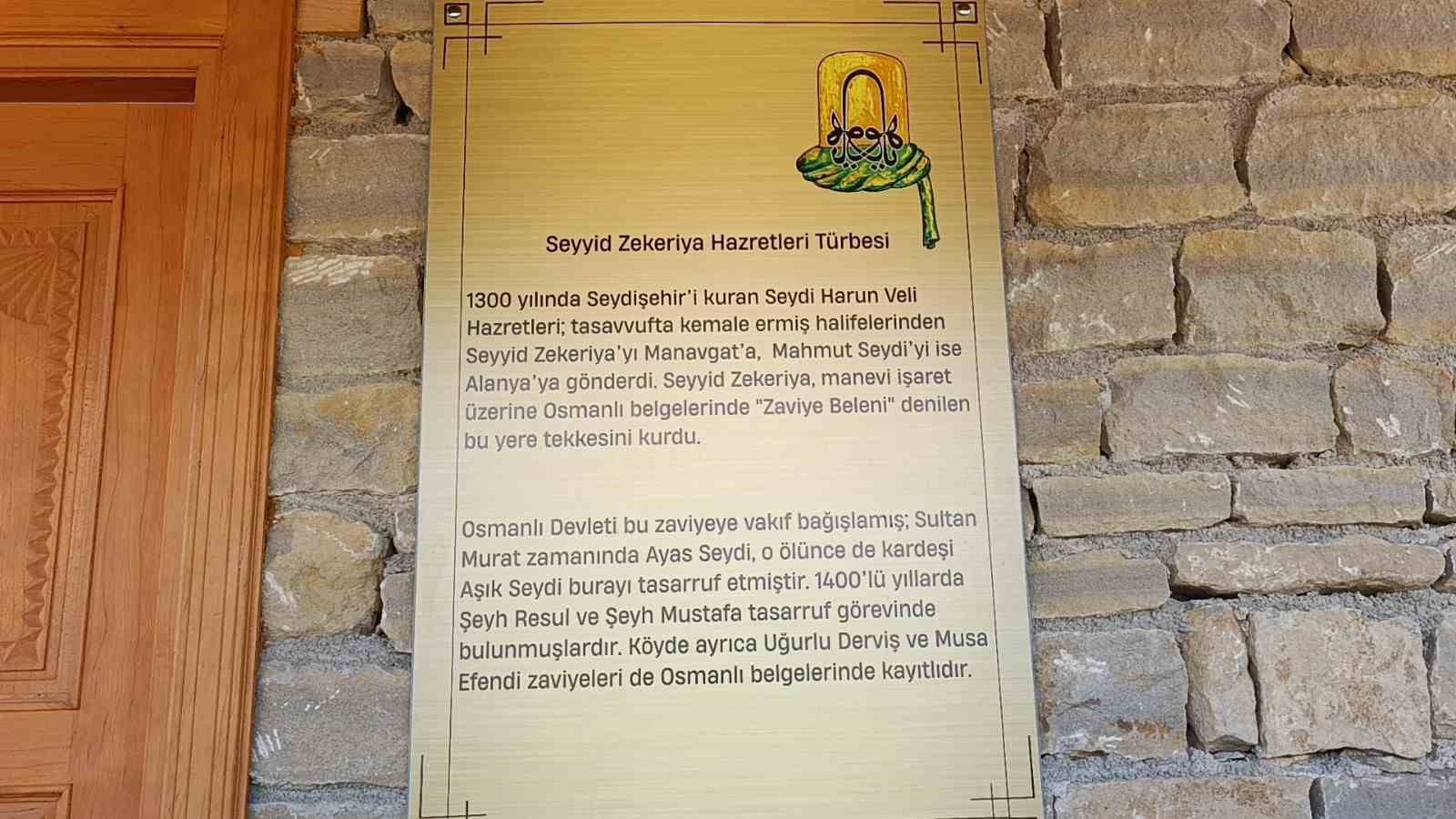 SEYİT ZEKERİYYA HAZRETLERİ TÜRBESİ HAYIRSEVERLERİN KATKILARIYLA RESTORE EDİLEREK HİZMETE AÇILDI.