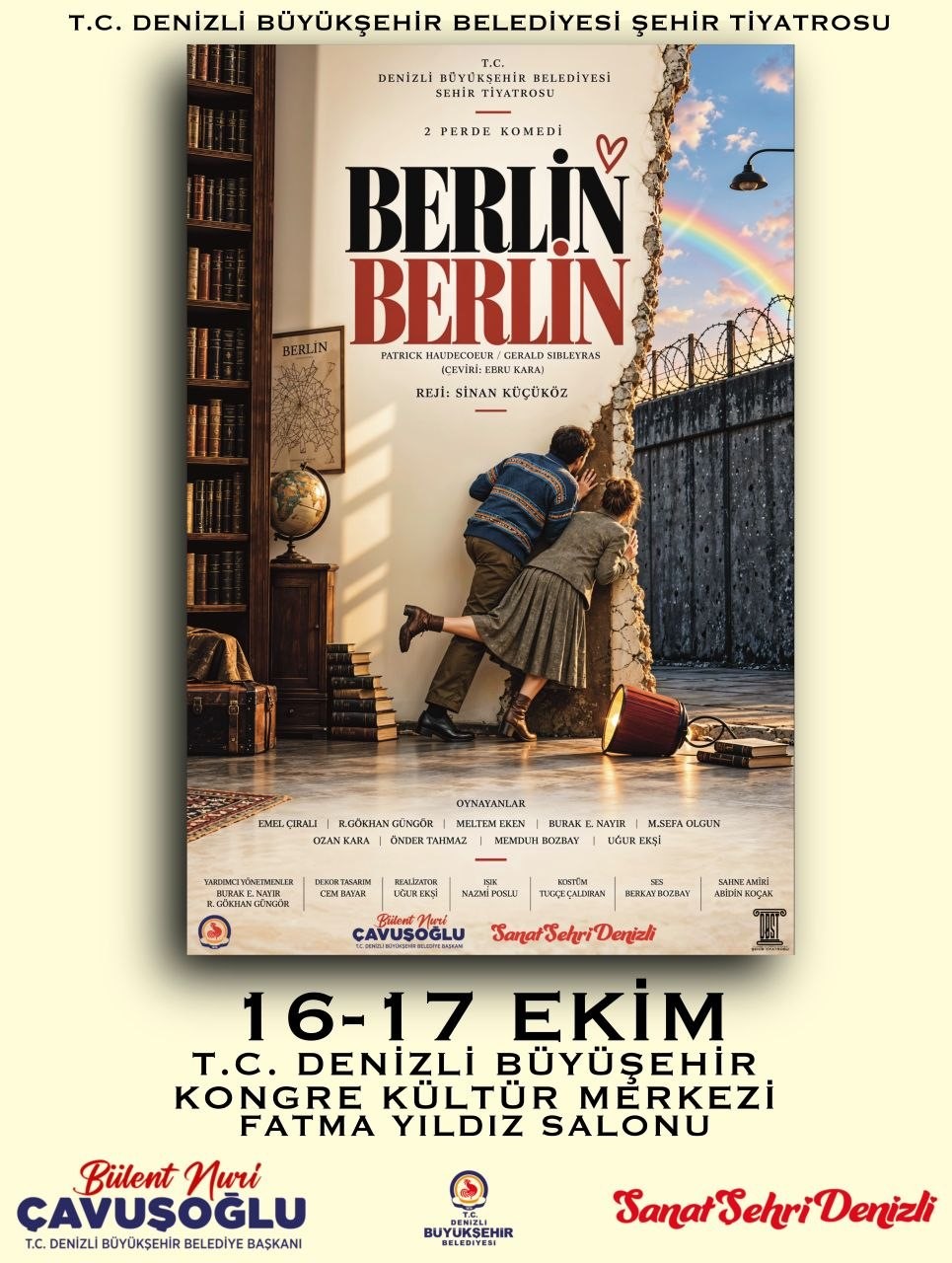DENİZLİ BÜYÜKŞEHİR BELEDİYESİ ŞEHİR TİYATROSU, 2 EKİM’DE "GEÇ KALANLAR" İLE YENİ SEZONU BAŞLATIYOR. EKİM AYI BOYUNCA DRAMDAN KOMEDİYE, EZBER BOZAN ANLATIMLARDAN İNTERAKTİF DOĞAÇLAMAYA UZANAN 5 FARKLI YAPIM SANATSEVERLERLE BULUŞACAK. TİYATROSEVERLERİN HEYECANLA BEKLEDİĞİ OYUNLAR İÇİN E-BİLETLER ERİŞİME AÇILDI.