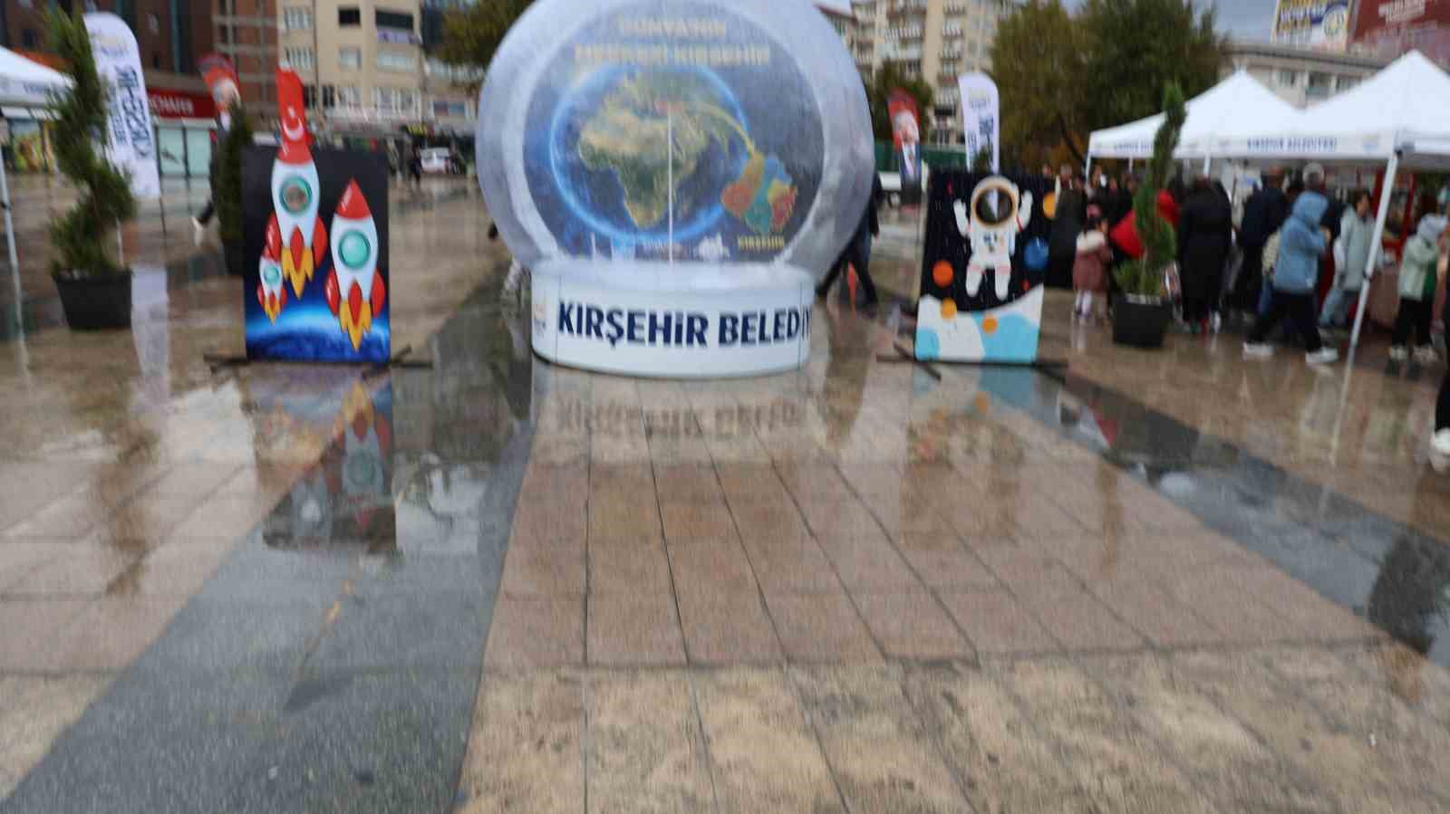 KIRŞEHİRLİLER, BİLİM VE AMATÖR ASTRONOMİ KULÜBÜ İŞ BİRLİĞİNDE, TARİHİ CACABEY MEDRESESİ ÖNÜNDEKİ ALANDA DÜZENLENEN HALK BİLİM PROGRAMINDA BİR ARAYA GELDİ.