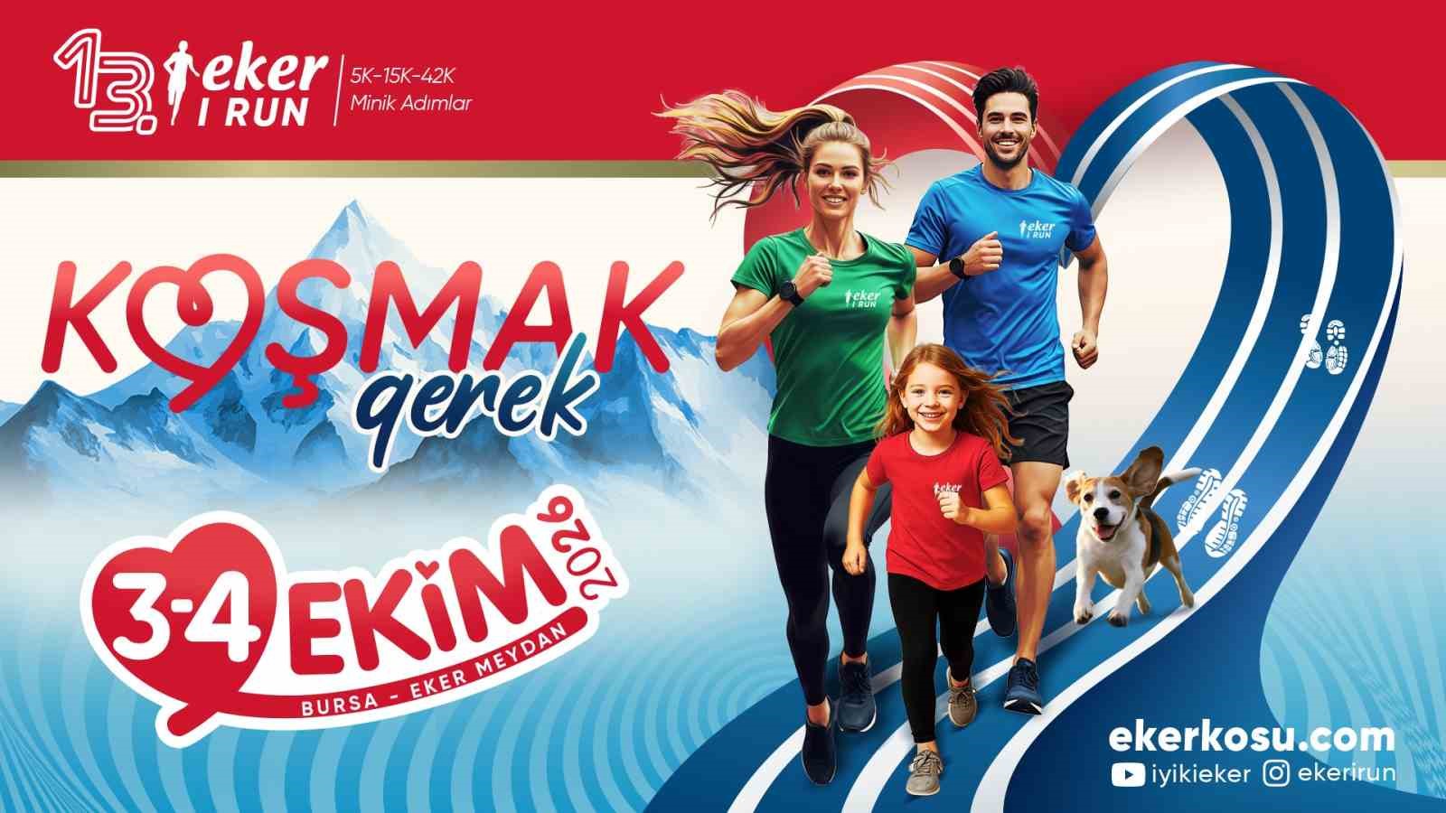 BURSA’DA 3-4 EKİM 2026 TARİHLERİNDE GERÇEKLEŞTİRİLECEK 13. EKER I RUN, SPORUN YANI SIRA DAYANIŞMA VE TOPLUMSAL FAYDAYI DA ODAĞINA ALIYOR.