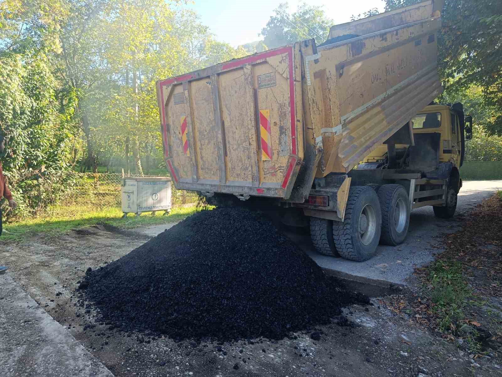 DÜZCE’NİN GÖLYAKA İLÇESİNE BAĞLI GÖKÇEDERE VE TAŞLIK KÖYLERİNDE, ULAŞIM KONFORU VE YOL GÜVENLİĞİNİN ARTIRILMASI AMACIYLA YÜRÜTÜLEN ASFALT YAMA ÇALIŞMALARI TAMAMLANDI.