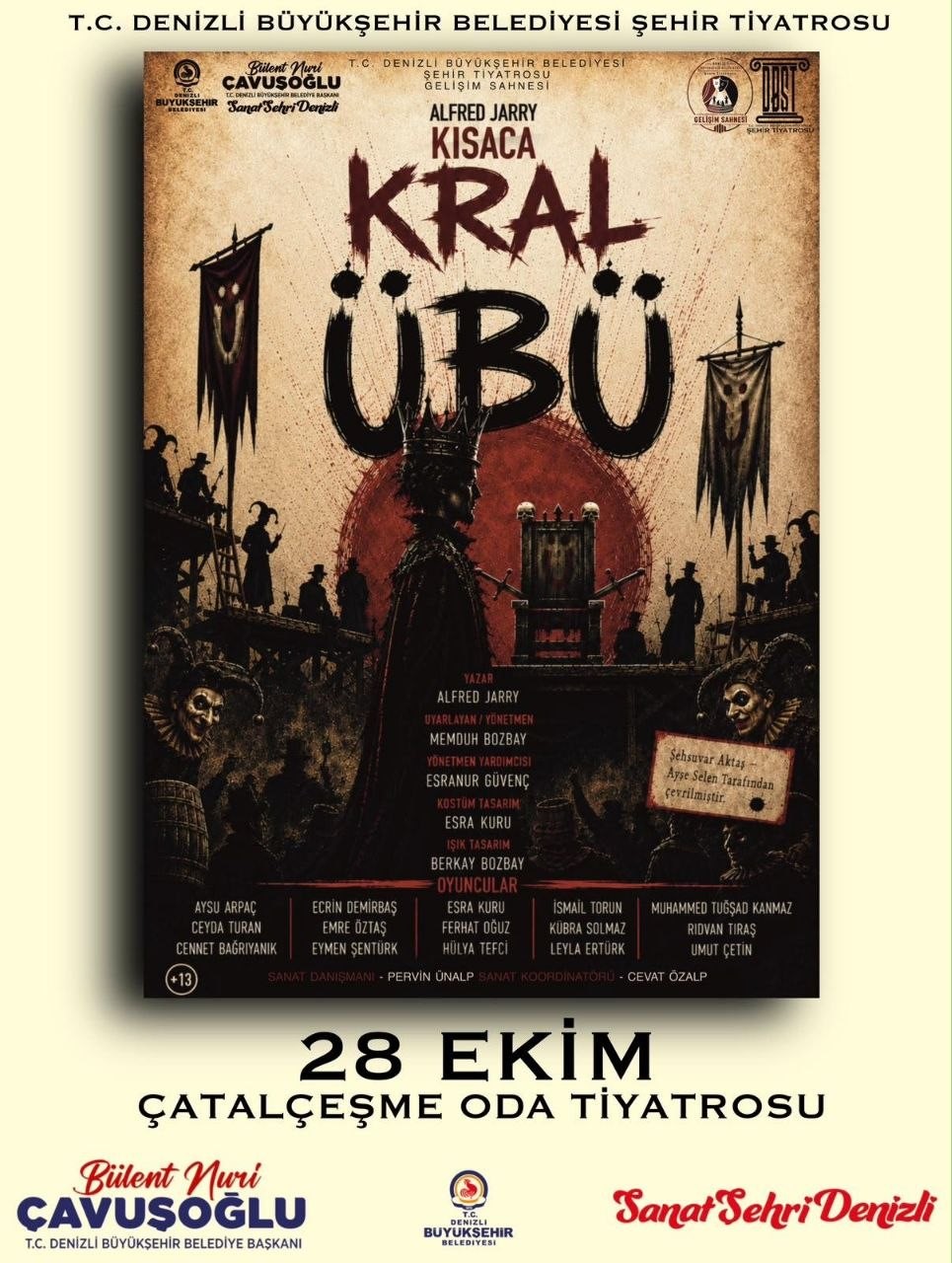 DENİZLİ BÜYÜKŞEHİR BELEDİYESİ ŞEHİR TİYATROSU, 2 EKİM’DE "GEÇ KALANLAR" İLE YENİ SEZONU BAŞLATIYOR. EKİM AYI BOYUNCA DRAMDAN KOMEDİYE, EZBER BOZAN ANLATIMLARDAN İNTERAKTİF DOĞAÇLAMAYA UZANAN 5 FARKLI YAPIM SANATSEVERLERLE BULUŞACAK. TİYATROSEVERLERİN HEYECANLA BEKLEDİĞİ OYUNLAR İÇİN E-BİLETLER ERİŞİME AÇILDI.