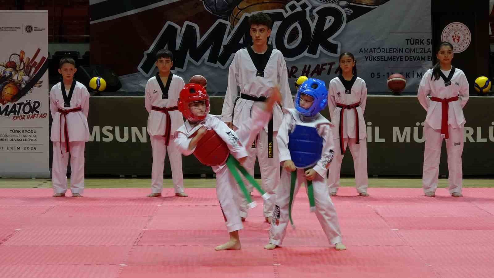 ETKİNLİKLER YÜRÜYÜŞÜN ARDINDAN HALKOYUNLARI, TAEKWONDO, CAPOEİRA, CİMNASTİK VE JUDO BRANŞLARINDA ÇEŞİTLİ GÖSTERİLERLE DEVAM ETTİ.