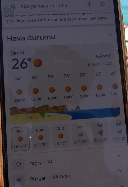 HAVA SICAKLIĞININ 26, DENİZ SUYU SICAKLIĞININ İSE 25 DERECE ÖLÇÜLDÜĞÜ KENTTE, YERLİ VE YABANCI TURİSTLER KLEOPATRA PLAJI'NI DOLDURDU.