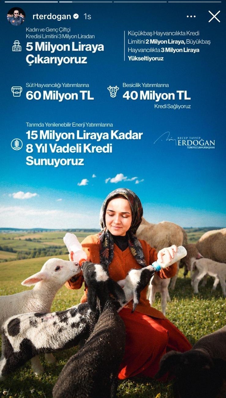 CUMHURBAŞKANI RECEP TAYYİP ERDOĞAN'IN HİBE TANITIM PROGRAMI KAPSAMINDA FOTOĞRAFINI PAYLAŞTIĞI GENÇ ÇİFTÇİ, BUGÜN YAKLAŞIK 150 DAMIZLIK KOYUN VE KUZU YETİŞTİRİYOR.