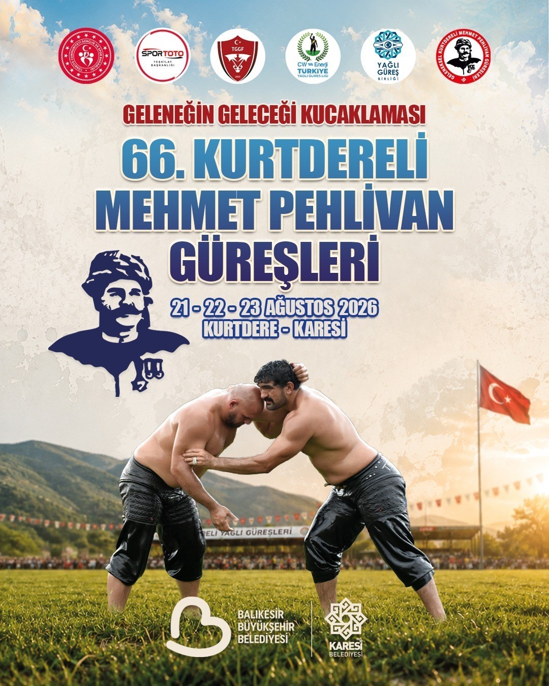 66. GELENEKSEL KURTDERELİ MEHMET PEHLİVAN YAĞLI GÜREŞLERİ BAŞLIYOR
