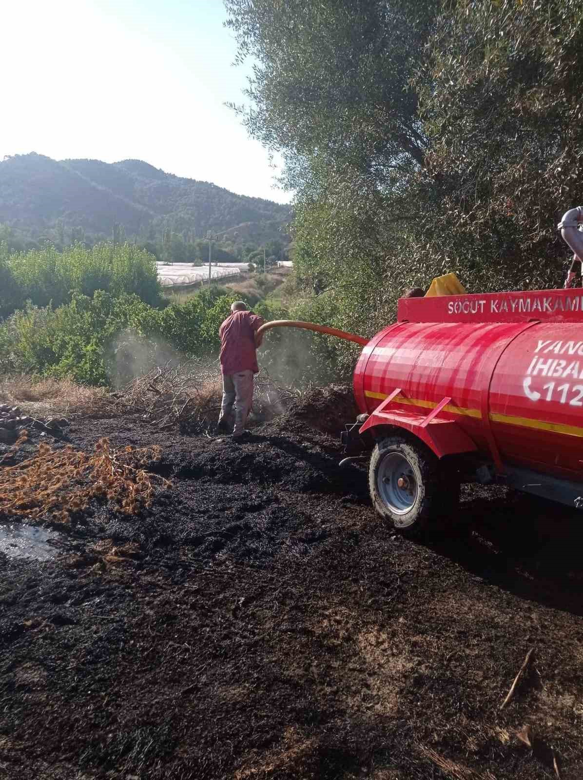 BİLECİK’TE ÇALILIK YANGINI ORMANLIK ALANA SIÇRAMADAN SÖNDÜRÜLDÜ