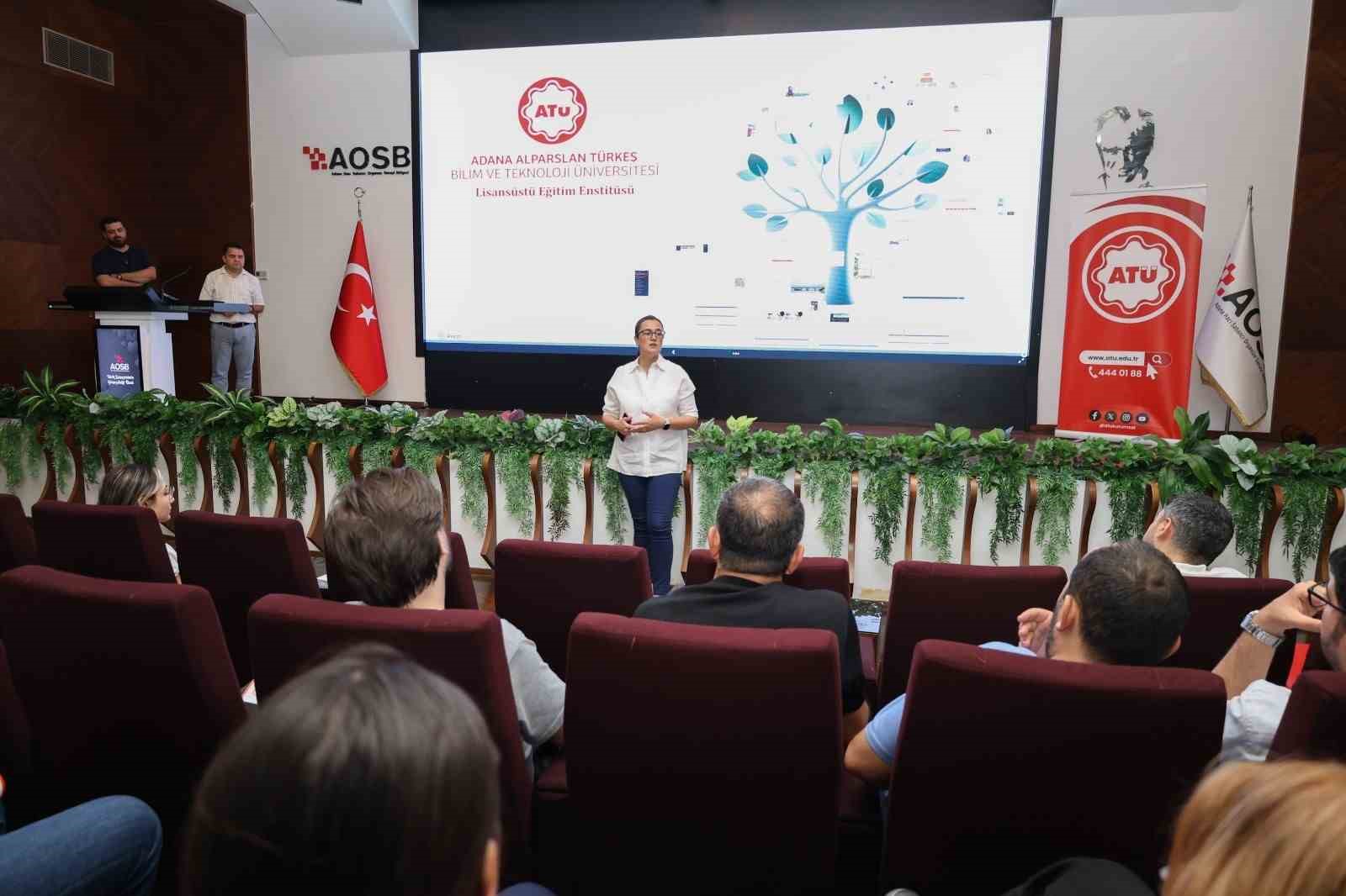 AOSB, SANAYİCİLERİN VE ÇALIŞANLARIN AKADEMİK GELİŞİMLERİNE KATKI SAĞLAMAK AMACIYLA ADANA ALPARSLAN TÜRKEŞ BİLİM VE TEKNOLOJİ ÜNİVERSİTESİ (ATÜ) İŞ BİRLİĞİNDE "AKADEMİK KARİYER VE SEKTÖR ODAKLI EĞİTİM TANITIM TOPLANTISI" DÜZENLEDİ.
