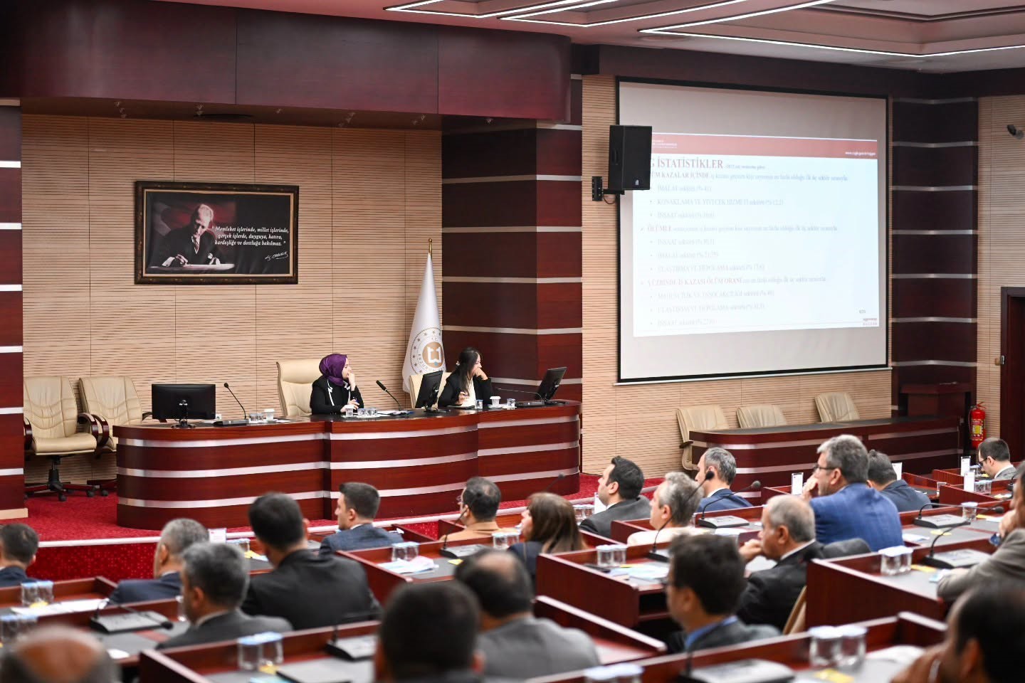 ERZURUM’DA VALİ YARDIMCISI DİDEM DİNÇ ÖZAY BAŞKANLIĞINDA GERÇEKLEŞTİRİLEN "KAMUDA İŞ SAĞLIĞI VE GÜVENLİĞİ UYGULAMALARINI DEĞERLENDİRME" TOPLANTISINDA, KAMUDA İŞ SAĞLIĞI VE GÜVENLİĞİ STANDARTLARININ ARTIRILMASINA YÖNELİK ATILACAK ADIMLAR KAPSAMLI BİR ŞEKİLDE ELE ALINDI.
